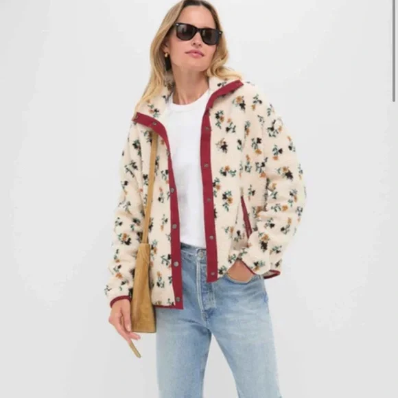 Saylor Tuckernuck Aliza Floral Sherpa Jacket Small - Picture 3 of 11